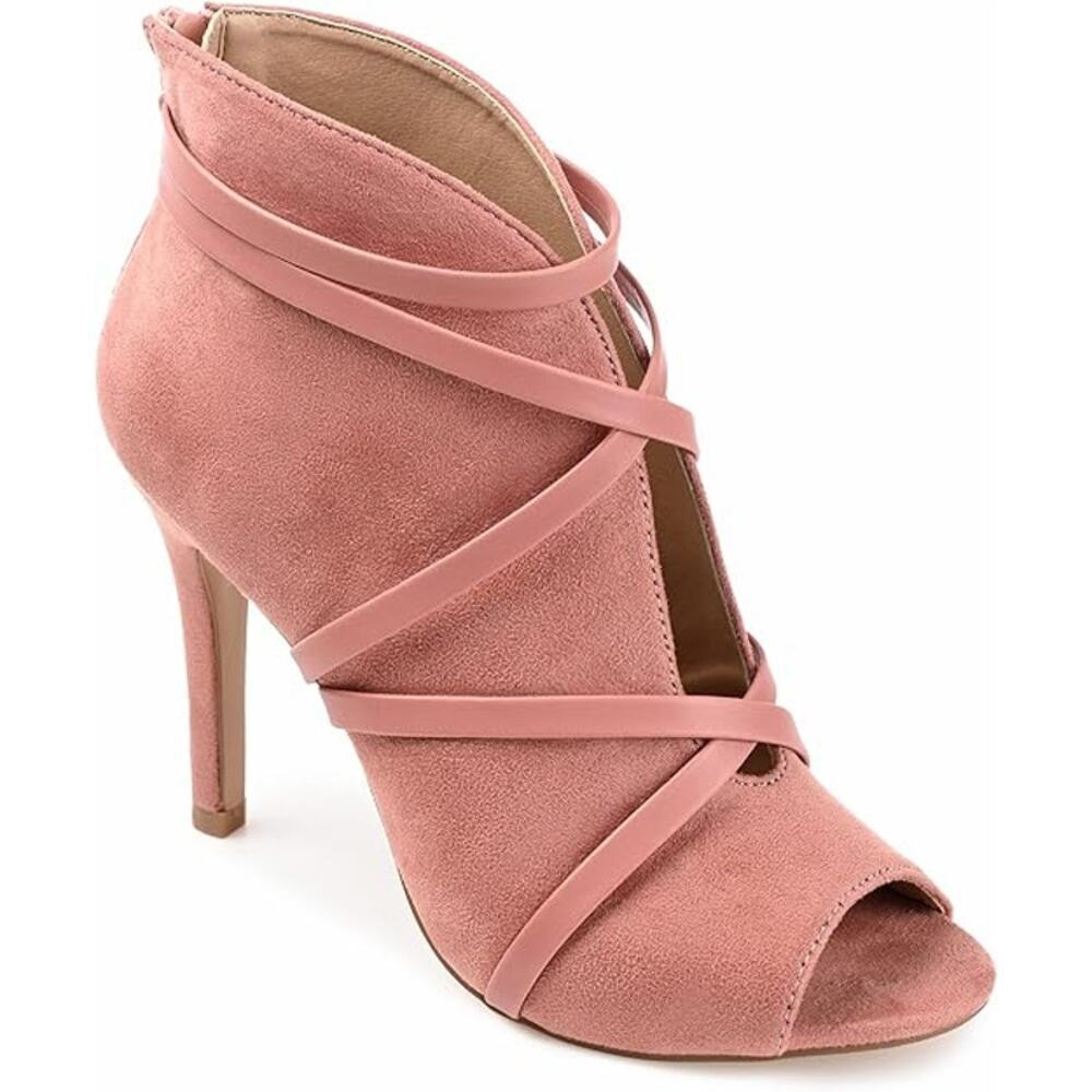Journee Collection Women's Samara Peep-Toe Heeled Bootie | Size 8.5 NWOB pink